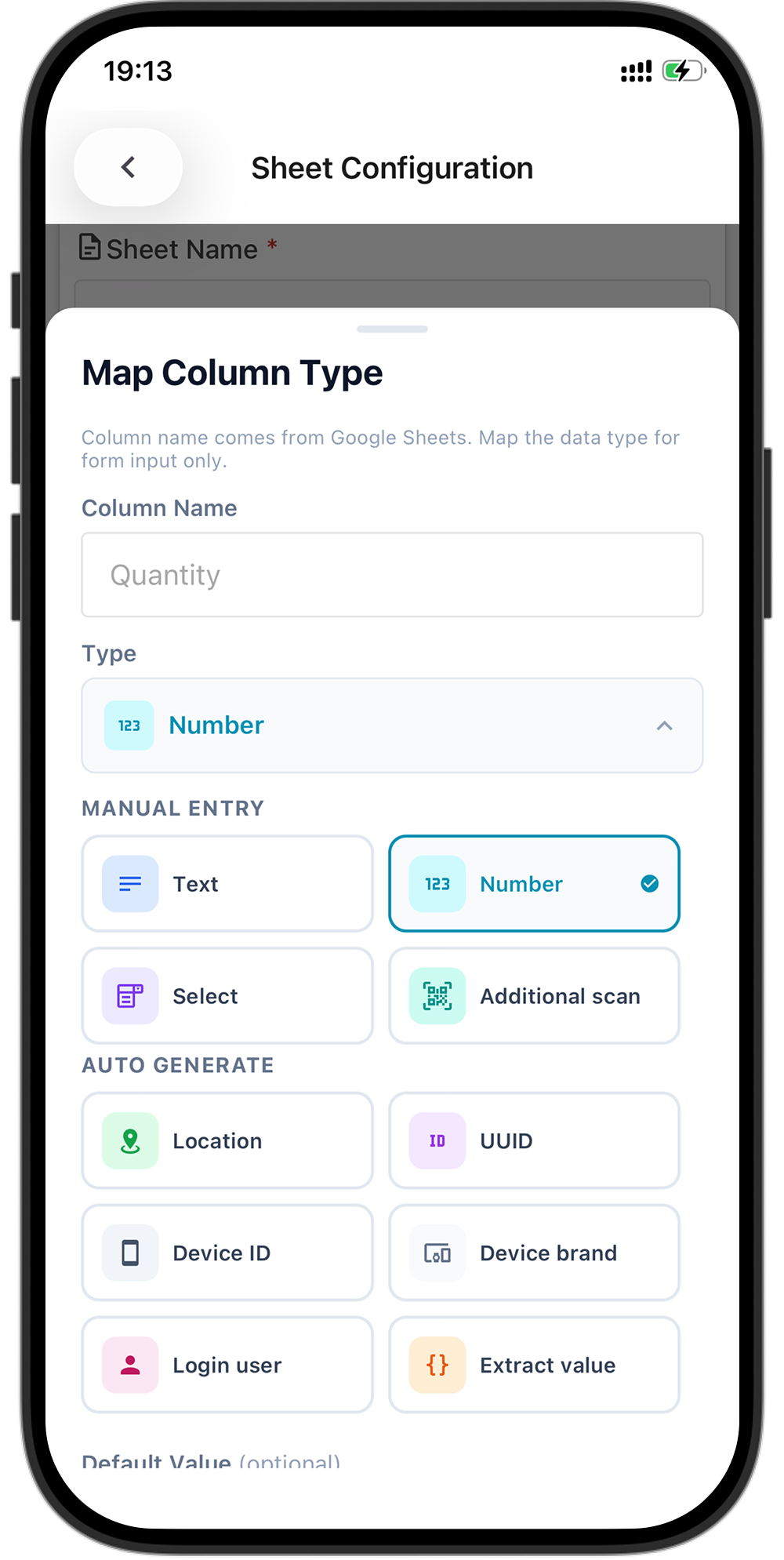 Scanner list after capturing codes
